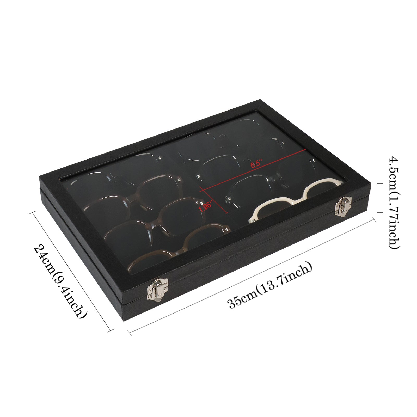 Cakulo Display Box Black Jewelry Storage Box with Clear Lid Holds Multiple