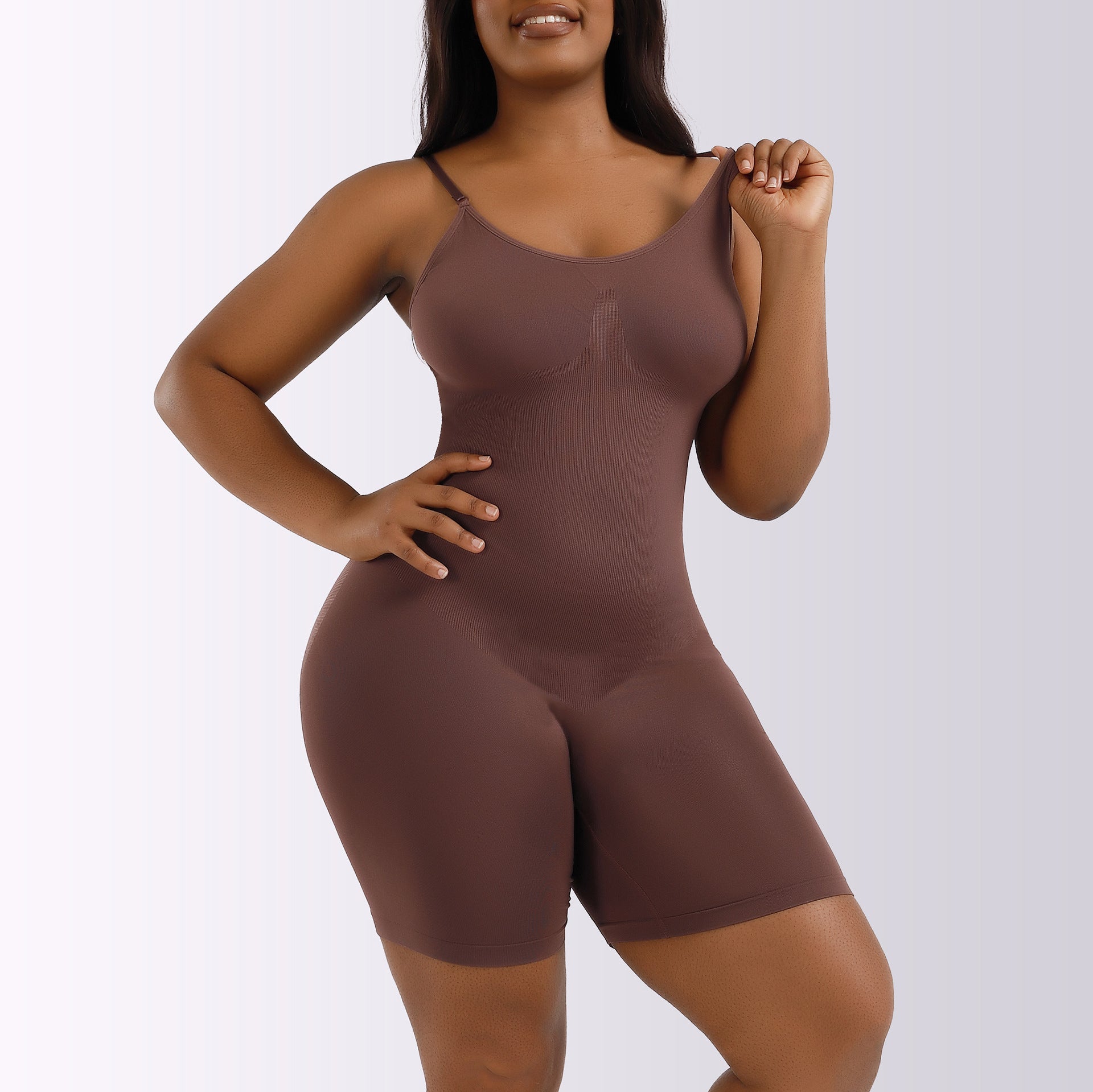 Cakulo Plus Size Postpartum Hip Lifting Seamless Full Body Belly Contraction One Piece Shapewear