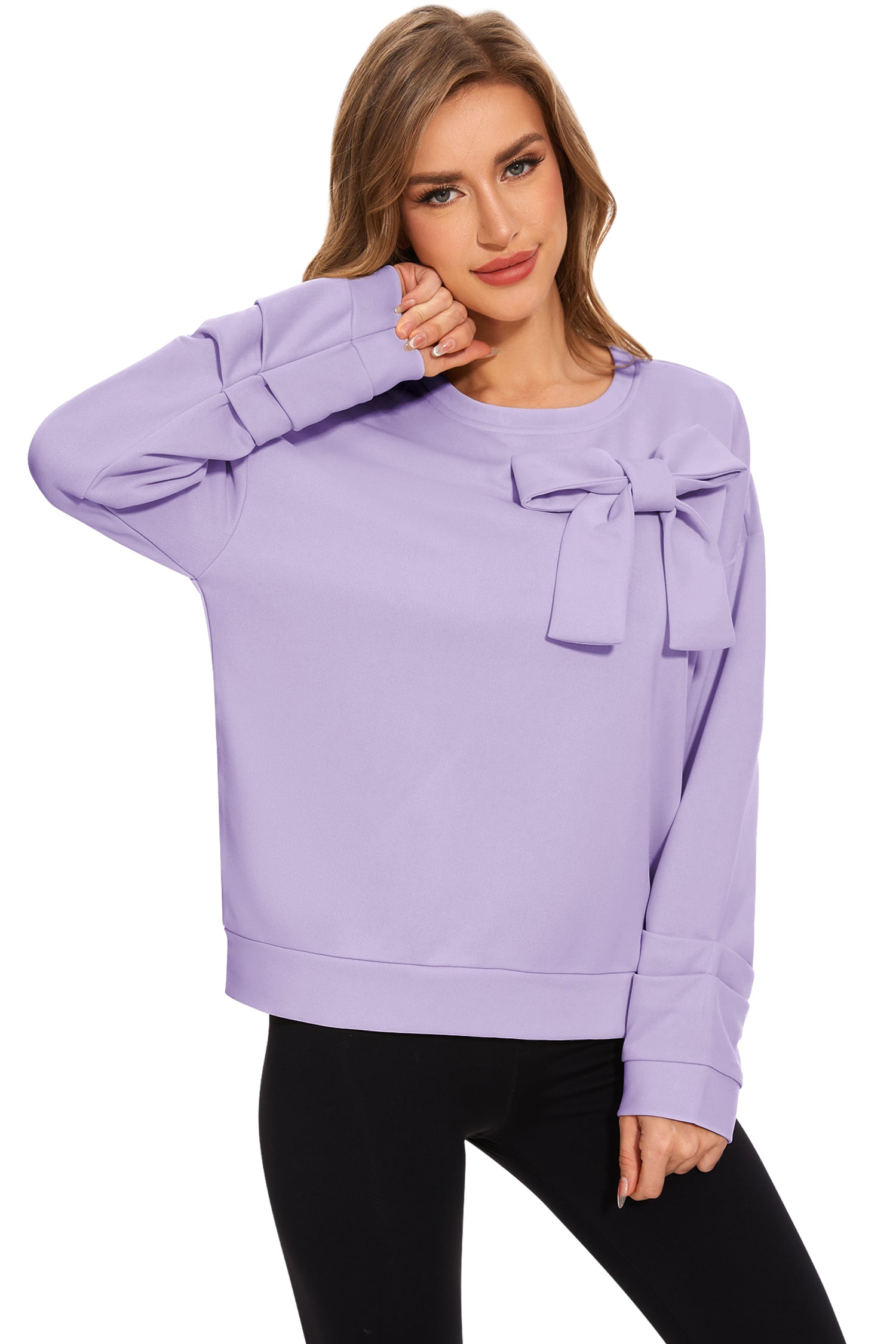 Cakulo Women's Oversized Bow Tunic Sweatshirt