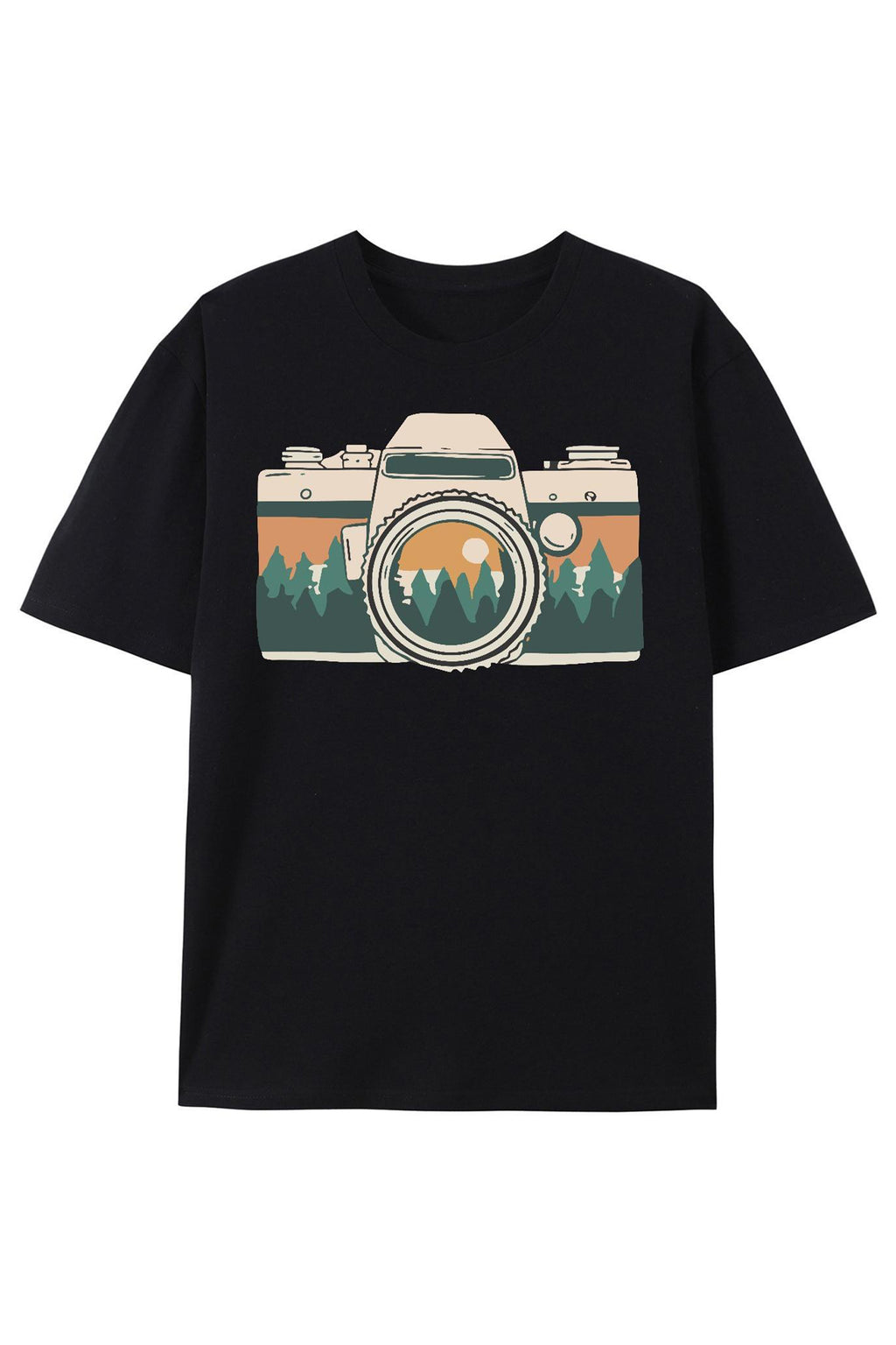 Cakulo Men's Vintage Camera T-Shirt - Retro Hip Hop