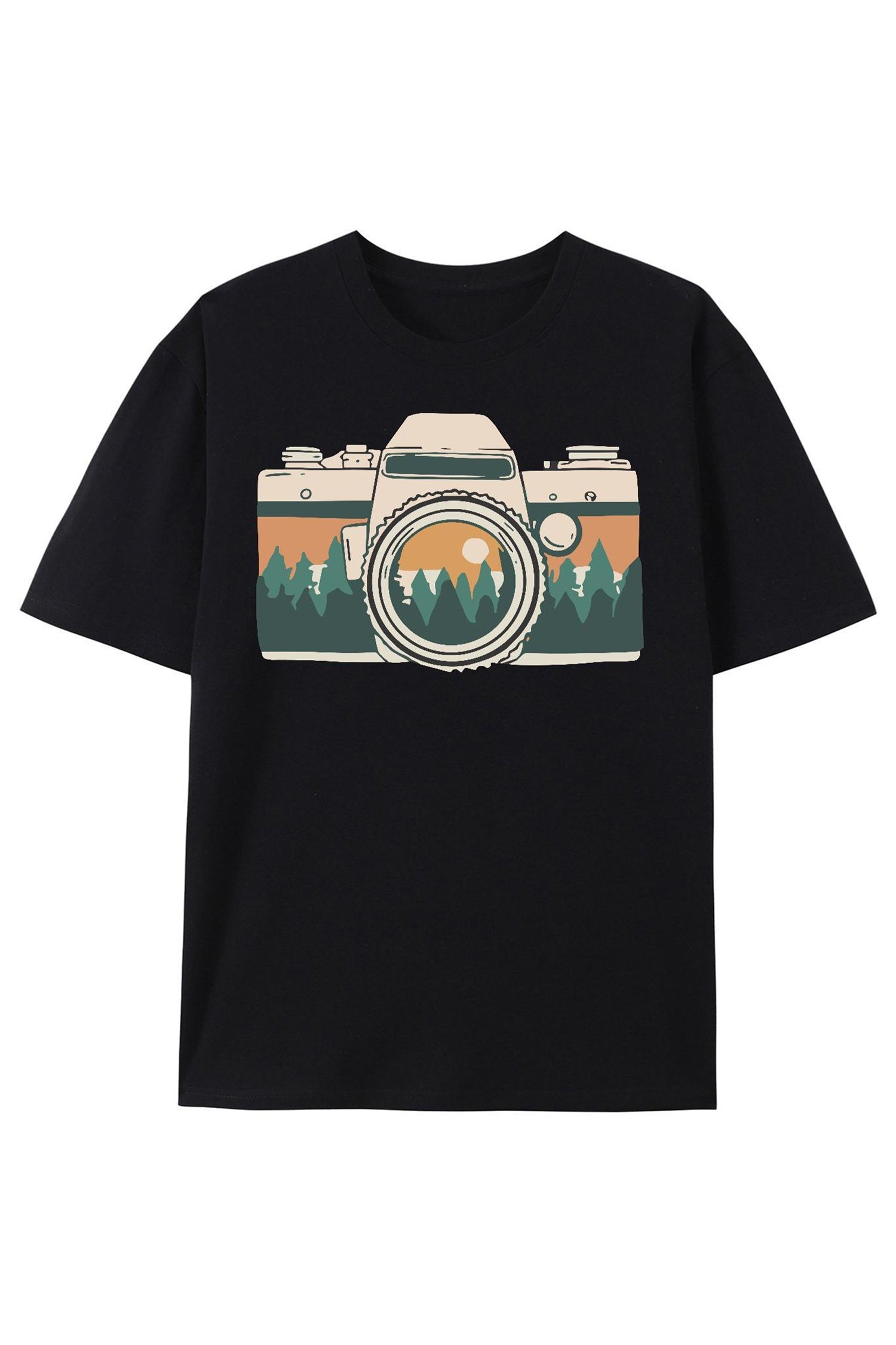 Cakulo Men's Vintage Camera T-Shirt - Retro Hip Hop