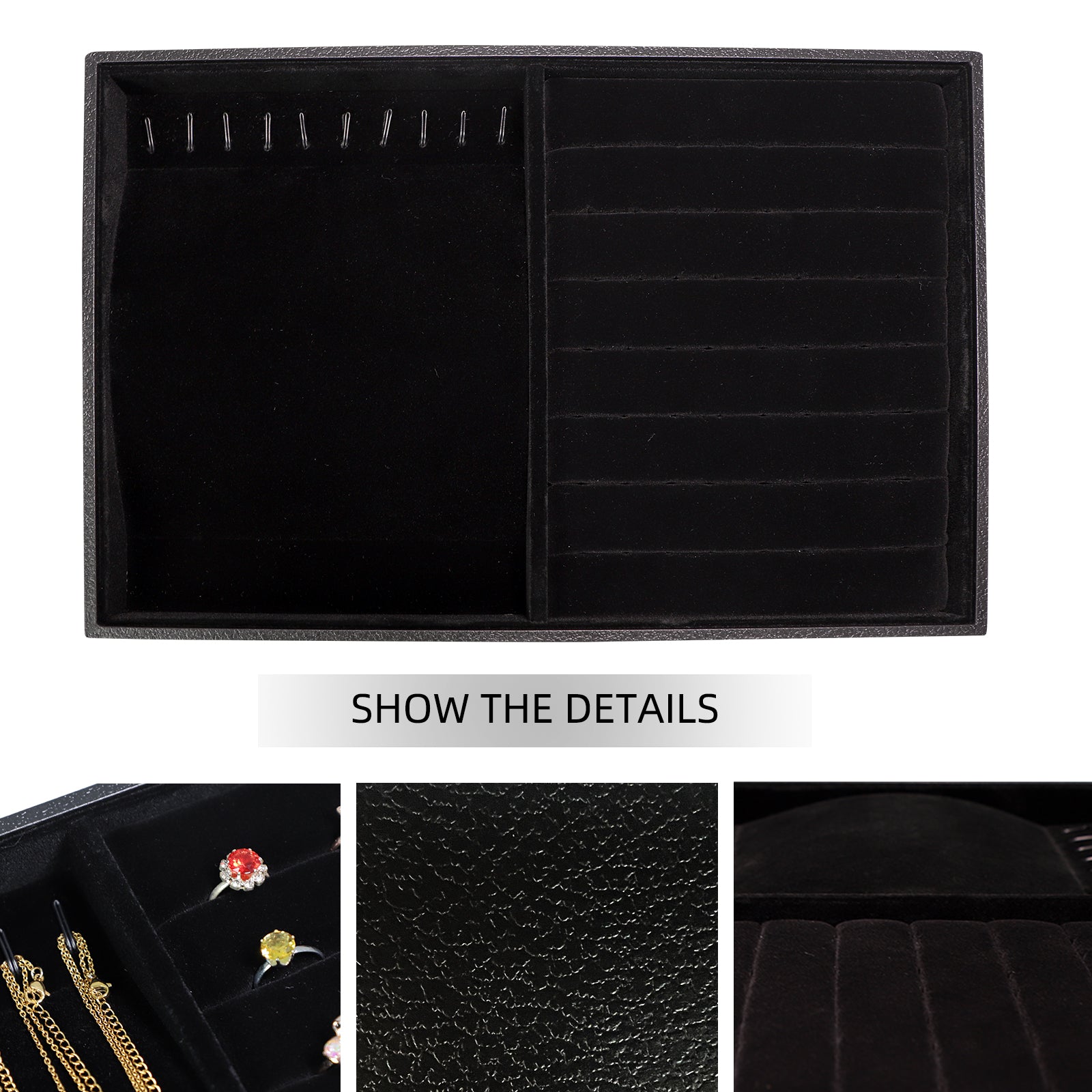 Cakulo Velvet Jewelry Tray Stackable Displays All Jewelry Perfect Showcase