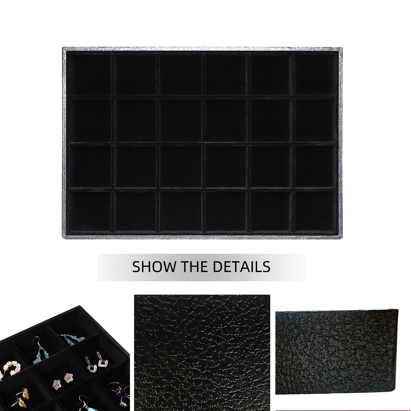 Cakulo Velvet Jewelry Tray Stackable Displays All Jewelry Perfect Showcase
