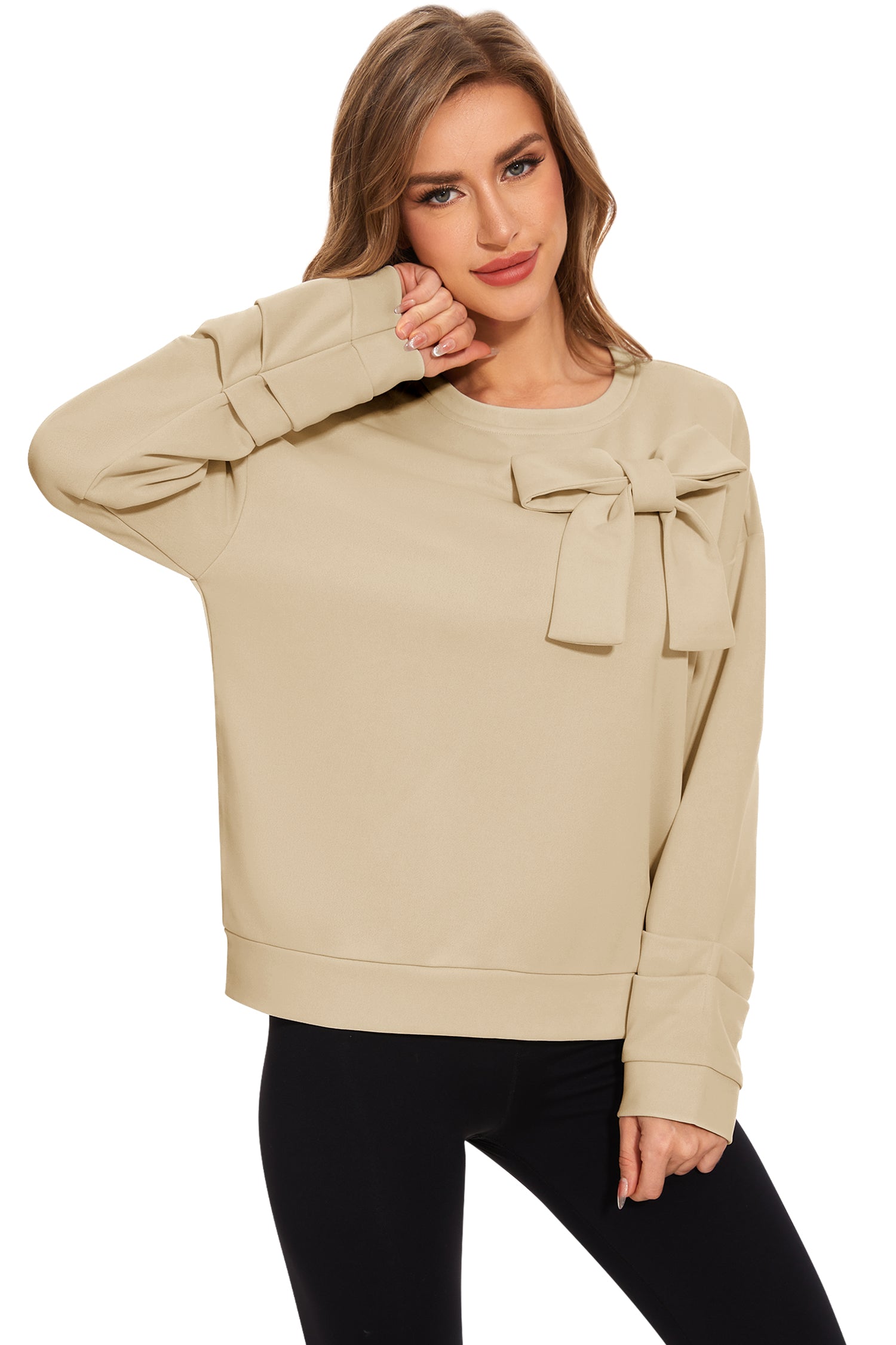 Cakulo Women's Oversized Bow Tunic Sweatshirt
