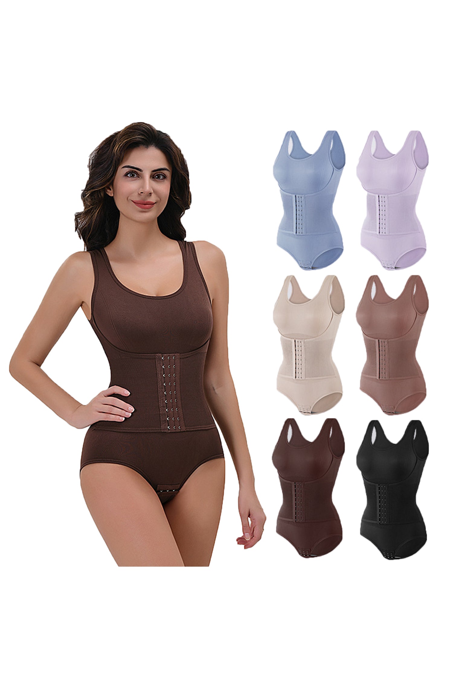 Cakulo Women's One-Piece Shapewear Double-Layer Abdomen Control