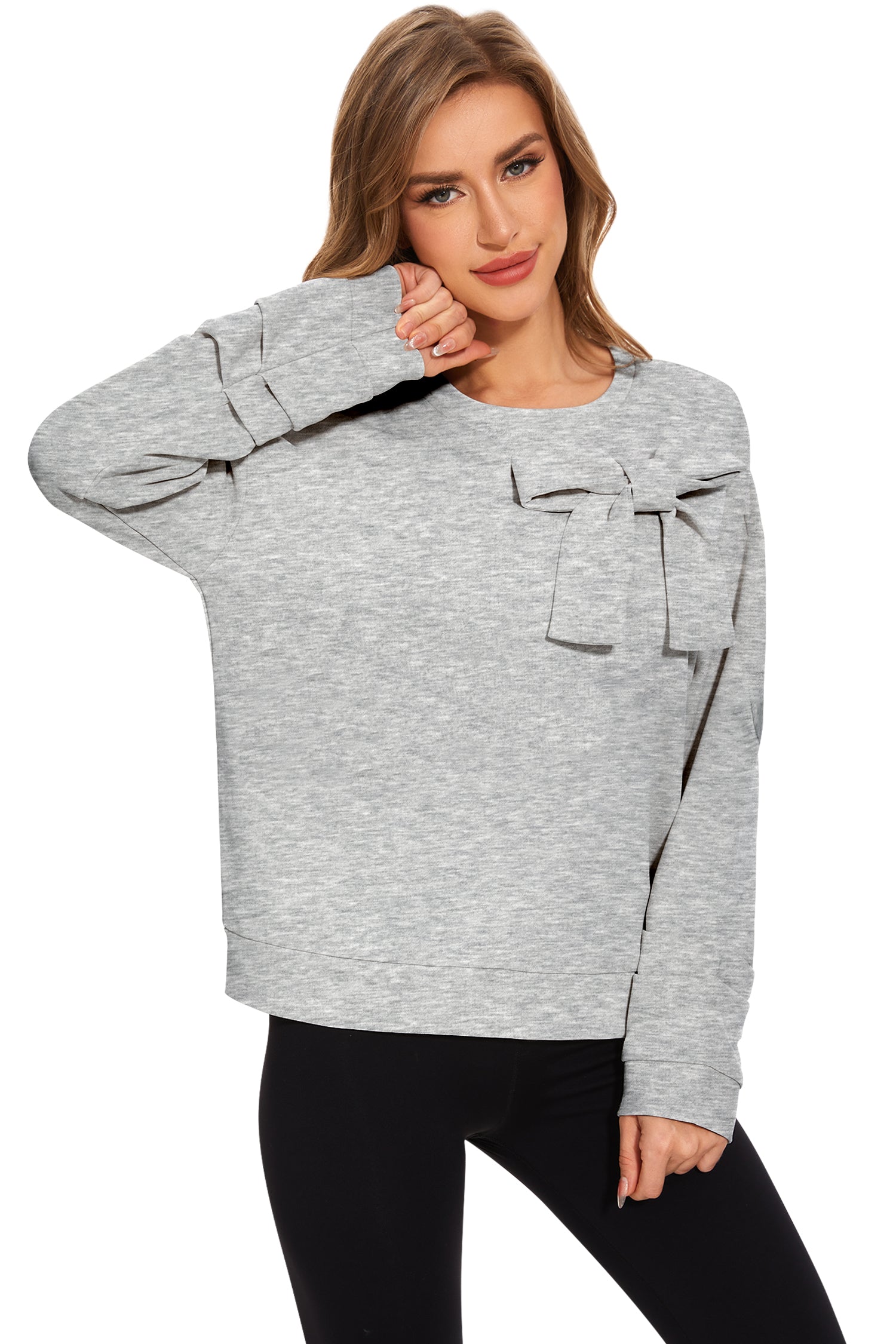 Cakulo Women's Oversized Bow Tunic Sweatshirt