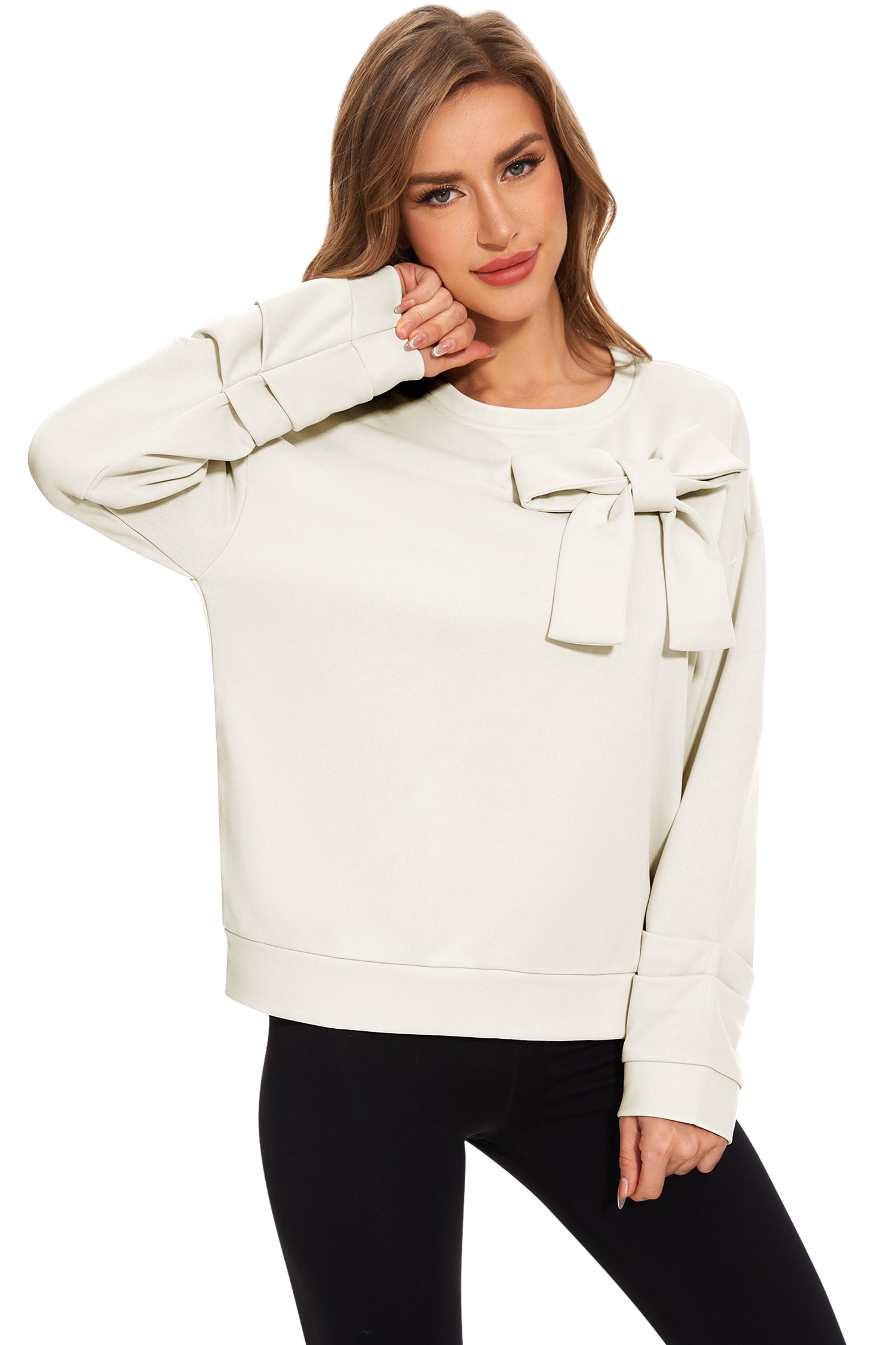 Cakulo Women's Oversized Bow Tunic Sweatshirt