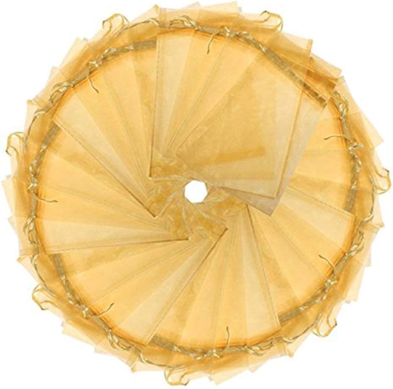 Cakulo 100pcs 3.9x4.7 Organza Gift Bags Drawstring for Wedding Candy Jewelry