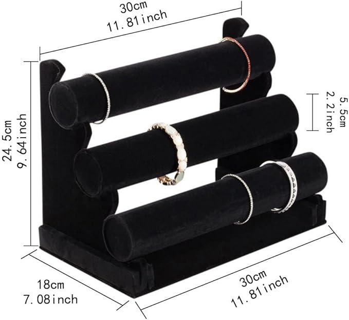 Cakulo Tier Bracelet Holder Velvet Stand for Bracelets Watches Necklaces Display Organizer
