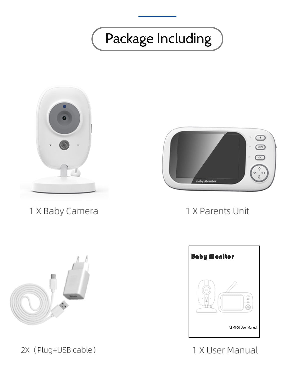 3.5inch Baby Monitor Caregiver Baby Monitor 603 Upgraded Model with Camera