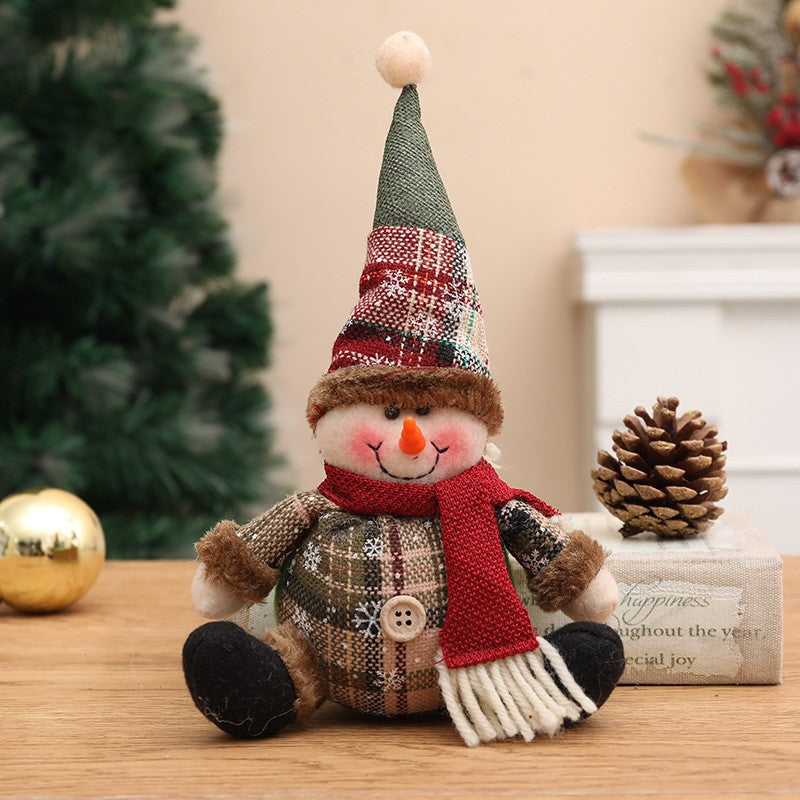 Christmas Decoration Supplies Pendant Striped Knitted Hat Rudolph Hanging Leg Doll Gnome Party Ornament