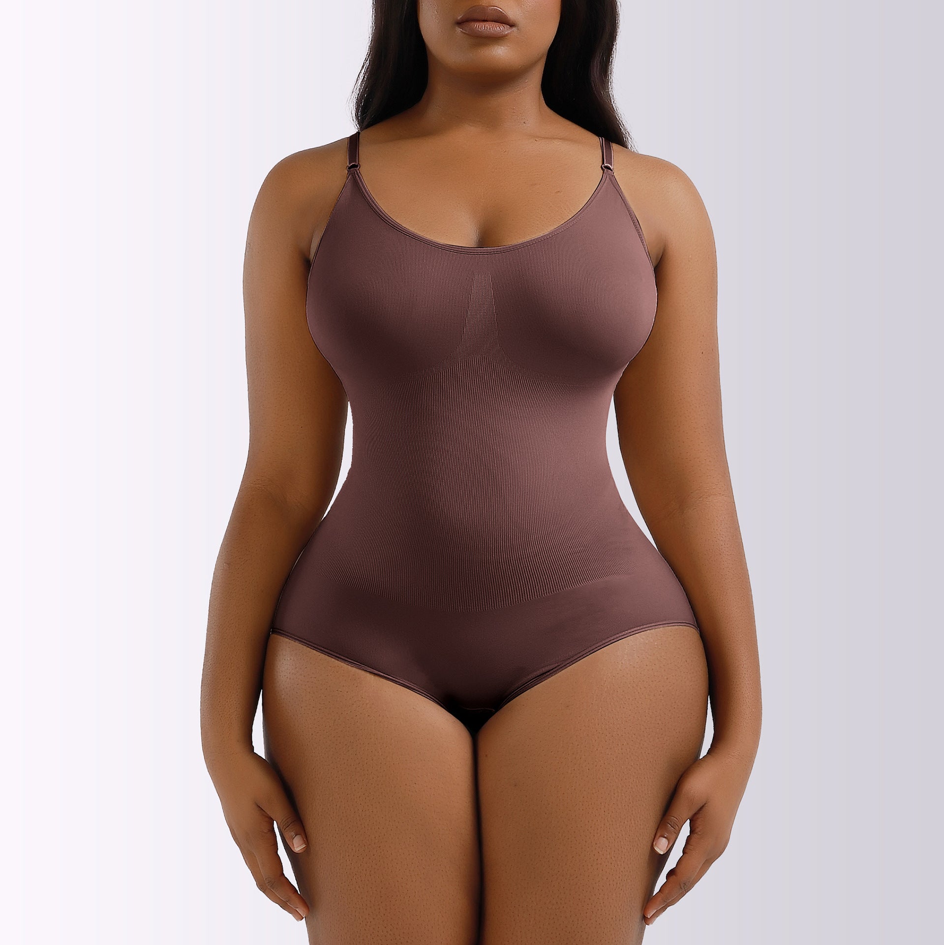 Cakulo Plus Size Postpartum Hip Lifting Seamless Full Body Belly Contraction One Piece Shapewear