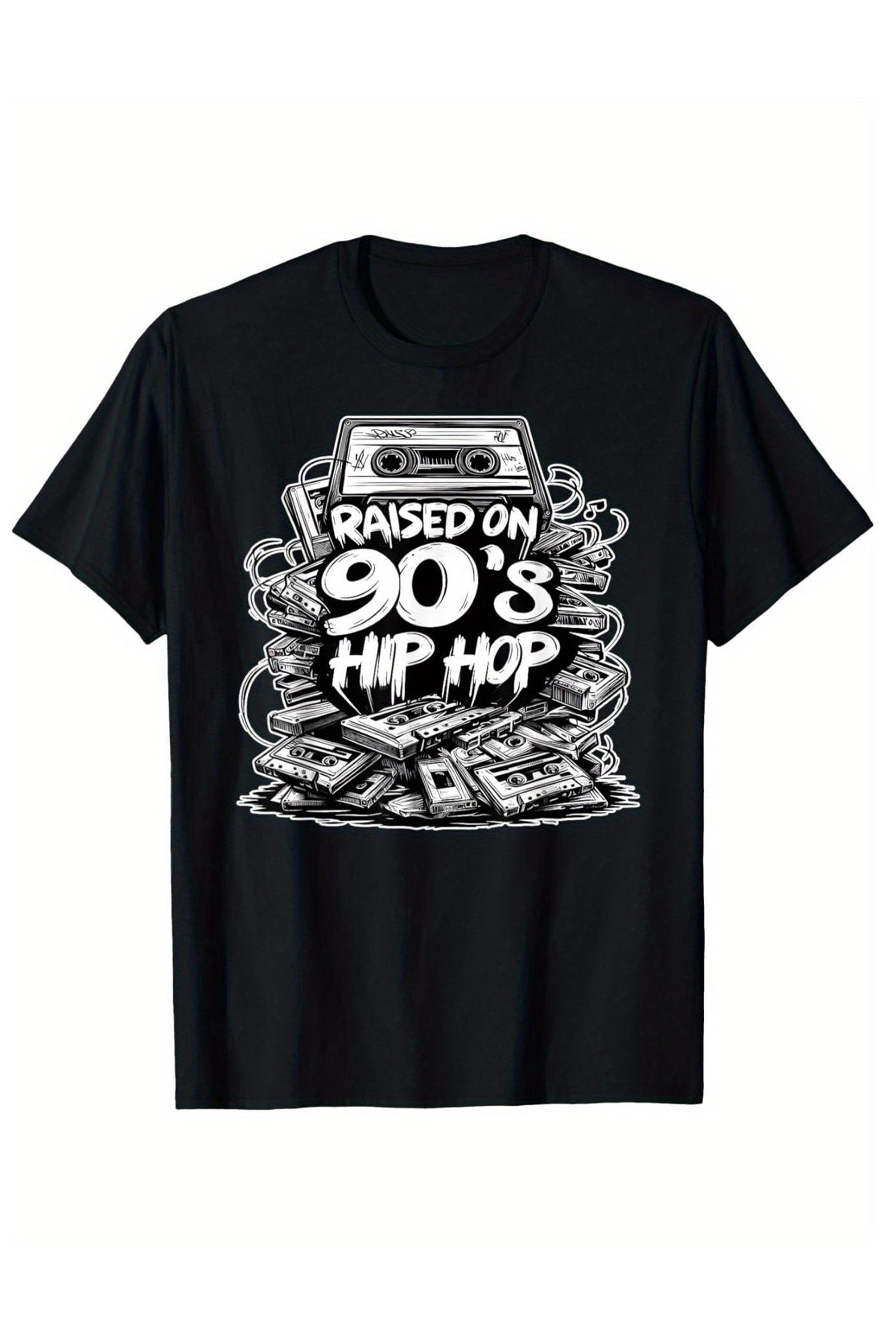 Cakulo Men's 90s Retro Hip Hop T-Shirt – Graffiti Print Street Tee