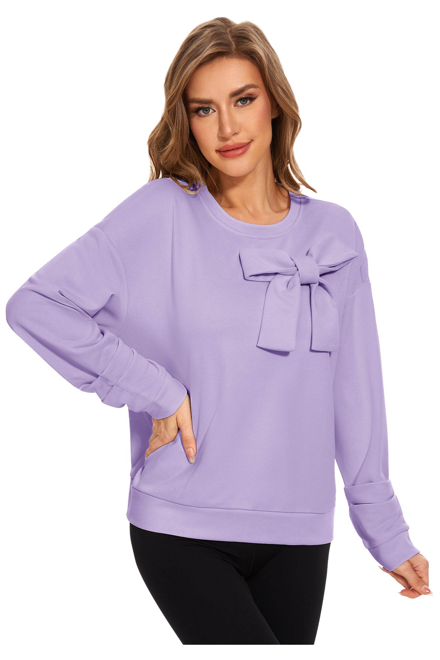 Cakulo Women's Oversized Bow Tunic Sweatshirt