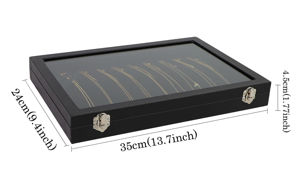 Cakulo Display Box Black Jewelry Storage Box with Clear Lid Holds Multiple
