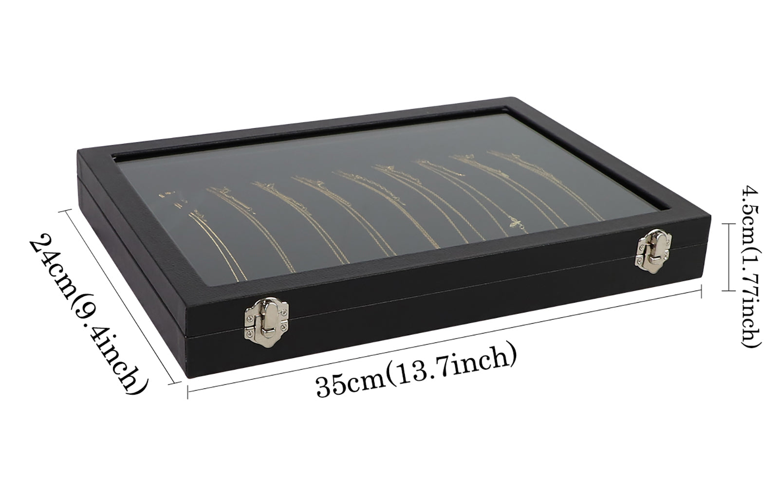 Cakulo Display Box Black Jewelry Storage Box with Clear Lid Holds Multiple