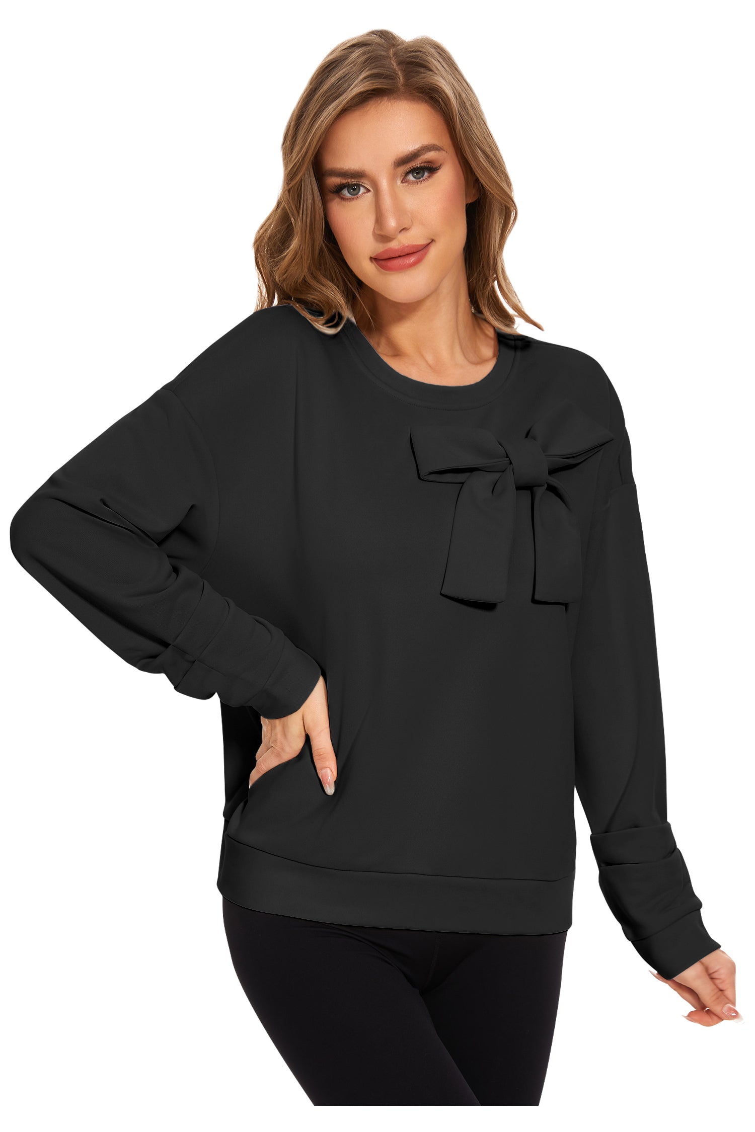 Cakulo Women's Oversized Bow Tunic Sweatshirt