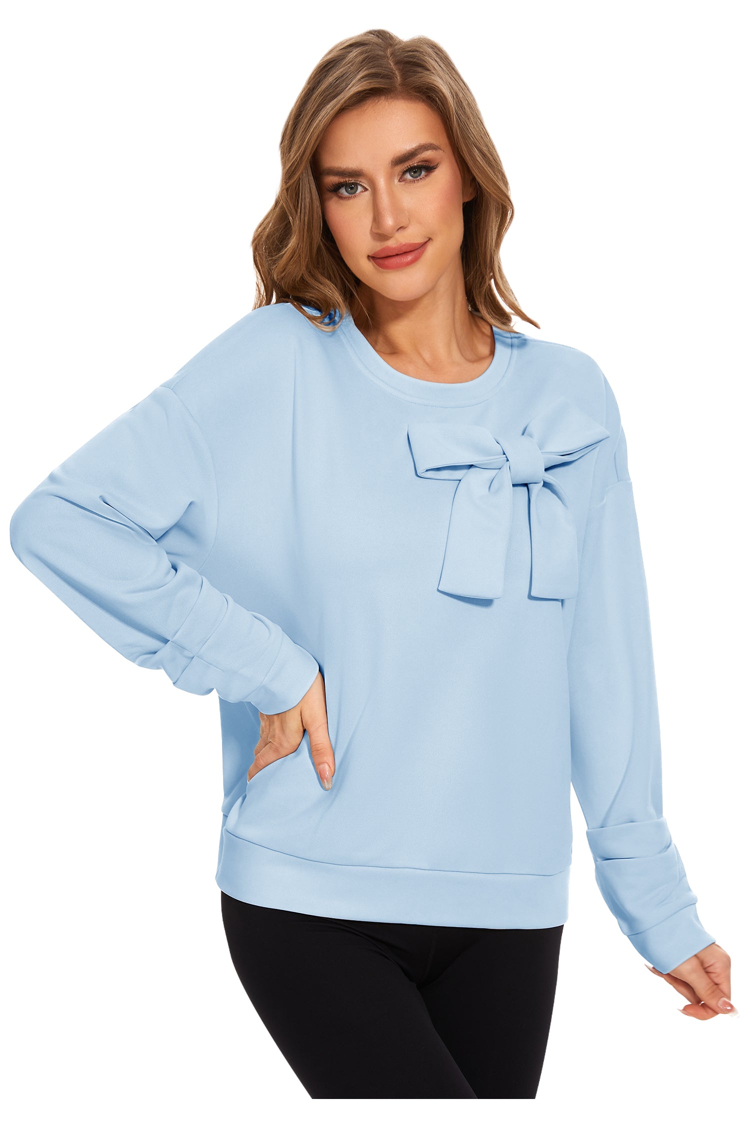 Cakulo Women's Oversized Bow Tunic Sweatshirt