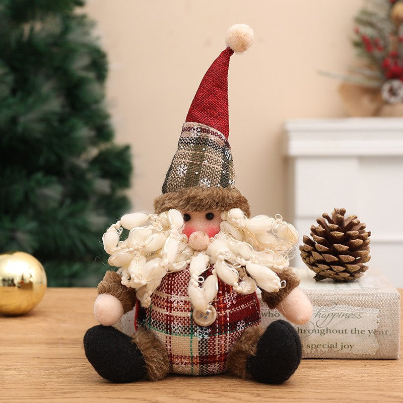 Christmas Decoration Supplies Pendant Striped Knitted Hat Rudolph Hanging Leg Doll Gnome Party Ornament
