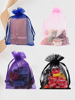 Cakulo 50pcs 6.7x9in Organza Bags Drawstring for Jewelry Candles Wine