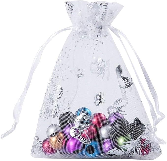 Cakulo Women's Plus Size Yoga Flare Capris Drawstring Organza Bags Store Rings Earrings Wedding Baby Shower Favors