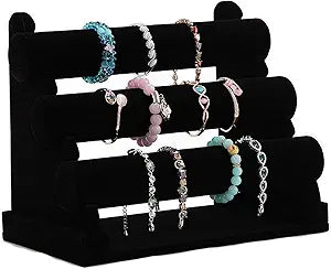 Cakulo Tier Bracelet Holder Velvet Stand for Bracelets Watches Necklaces Display Organizer
