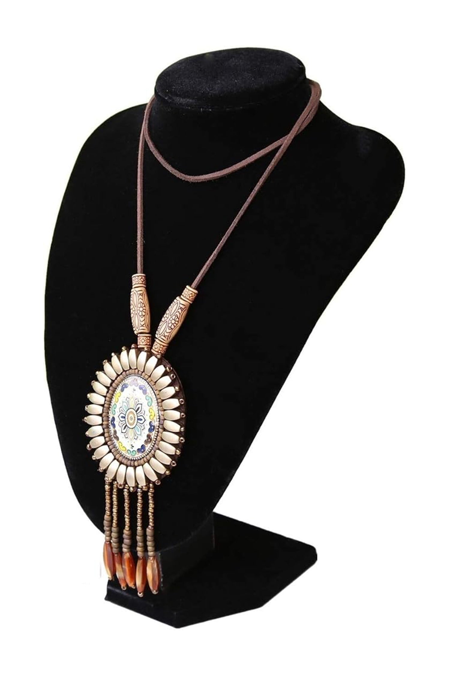 Cakulo Black Velvet Necklace Bust Display 3D Stand for Pendants 10.75in Height
