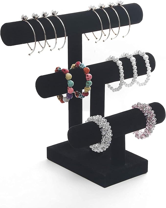 Cakulo Tier Bracelet Holder Velvet Stand for Bracelets Watches Necklaces Display Organizer