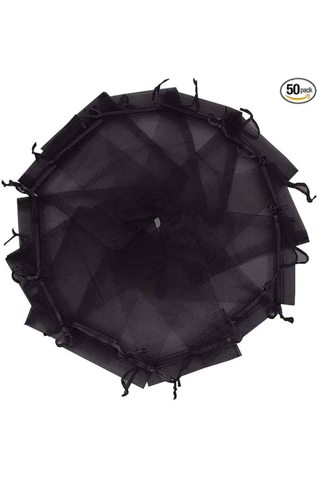 Cakulo 50pcs 6.7x9in Organza Bags Drawstring for Jewelry Candles Wine
