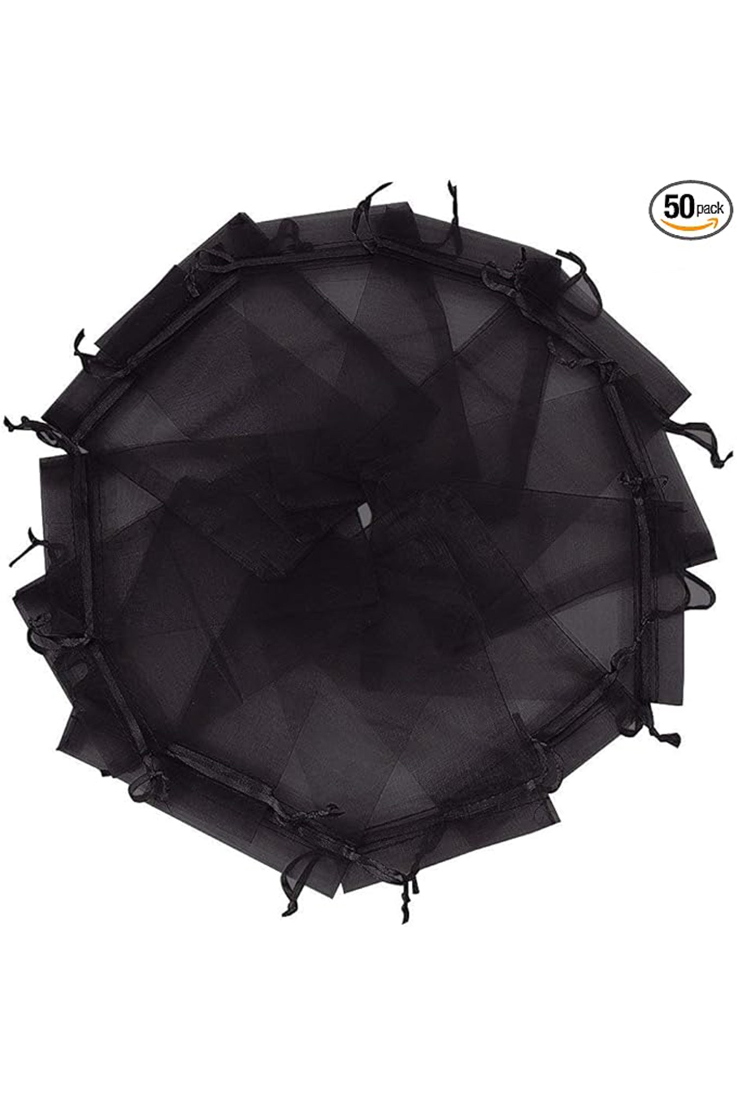 Cakulo 50pcs 6.7x9in Organza Bags Drawstring for Jewelry Candles Wine