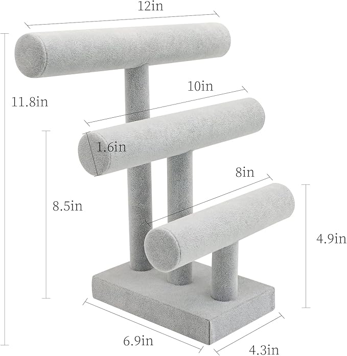 Cakulo Tier Bracelet Holder Velvet Stand for Bracelets Watches Necklaces Display Organizer