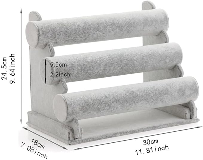 Cakulo Tier Bracelet Holder Velvet Stand for Bracelets Watches Necklaces Display Organizer