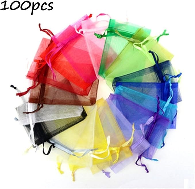 Cakulo Women's Plus Size Yoga Flare Capris Drawstring Organza Bags Store Rings Earrings Wedding Baby Shower Favors