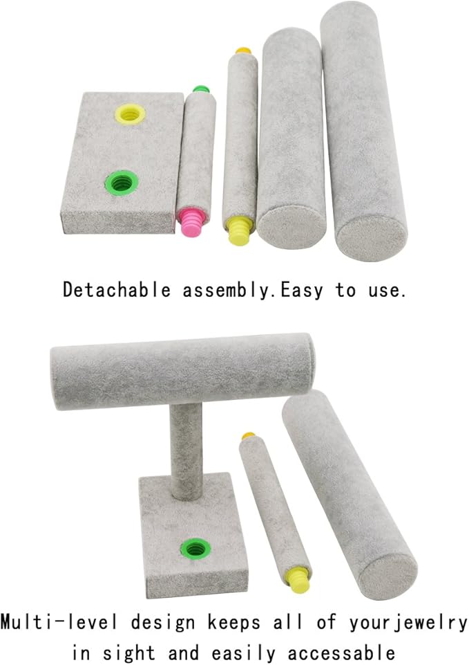 Cakulo Tier Bracelet Holder Velvet Stand for Bracelets Watches Necklaces Display Organizer