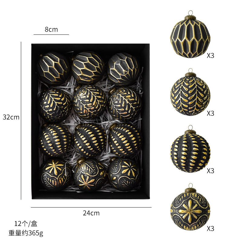 Christmas Decorations Retro Christmas Balls Christmas Ornaments Christmas Tree Decoration Balls Hanging Ornaments Scene Arrangement