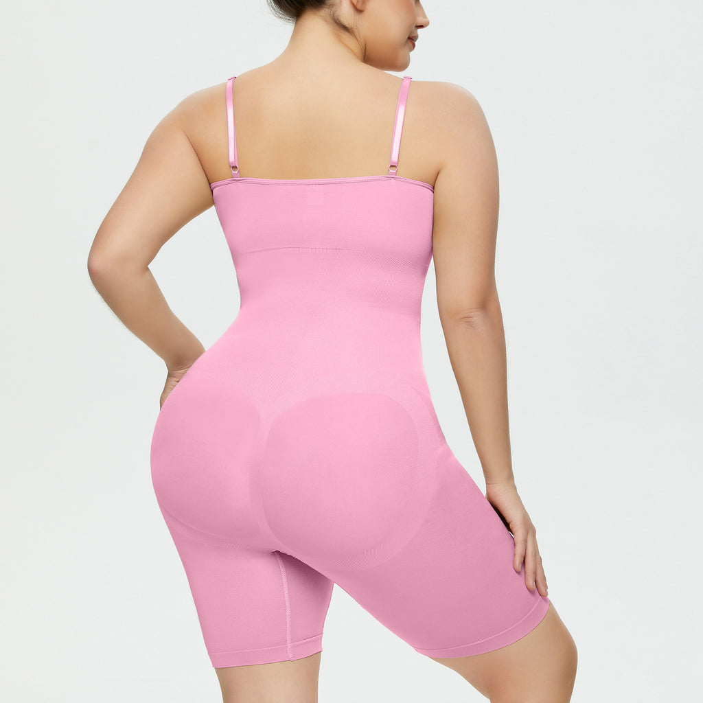 Cakulo Plus Size Postpartum Hip Lifting Seamless Full Body Belly Contraction One Piece Shapewear
