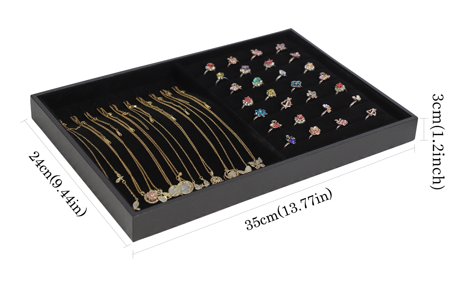 Cakulo Velvet Jewelry Tray Stackable Displays All Jewelry Perfect Showcase