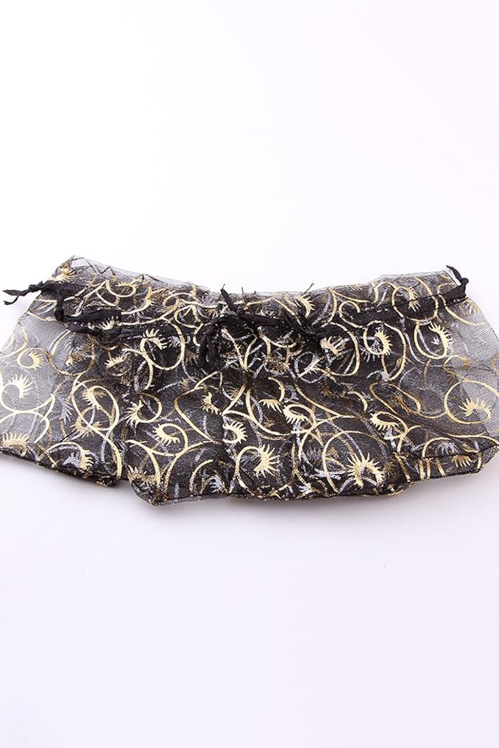Cakulo 100pcs 4x6'' Black Organza Bags Eyelash Drawstring for Jewelry Candy Wedding