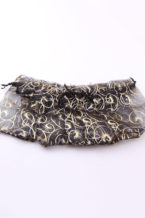 100pcs 4x6'' Black Organza Bags Eyelash Drawstring for Jewelry Candy Wedding