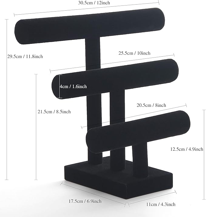Cakulo Tier Bracelet Holder Velvet Stand for Bracelets Watches Necklaces Display Organizer