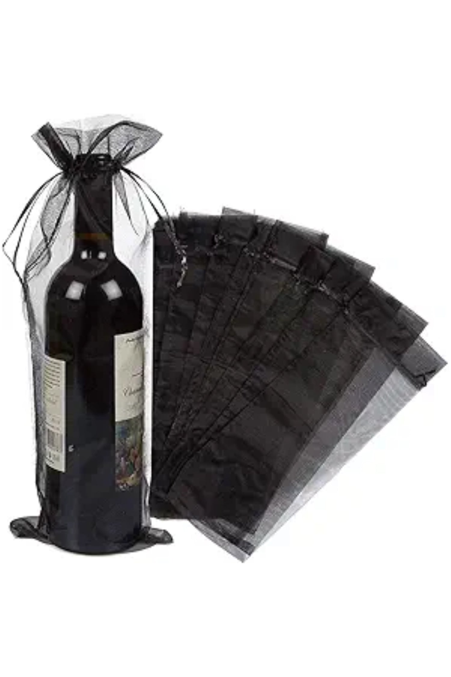 Cakulo 20pcs  Organza Wine Bags 5.5x14.5in Drawstring for Wedding Baby Shower