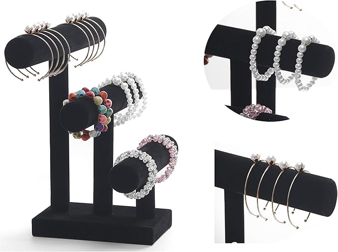 Cakulo Tier Bracelet Holder Velvet Stand for Bracelets Watches Necklaces Display Organizer