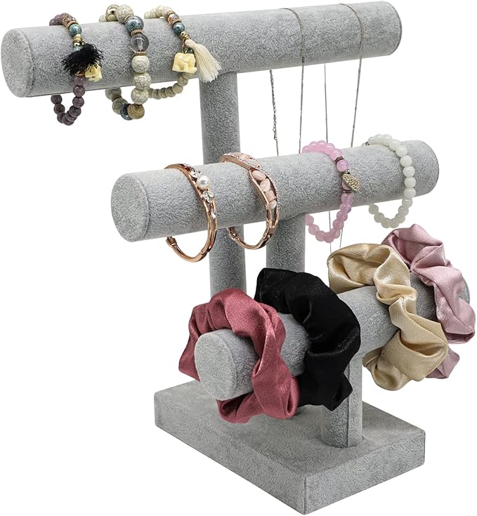 Cakulo Tier Bracelet Holder Velvet Stand for Bracelets Watches Necklaces Display Organizer
