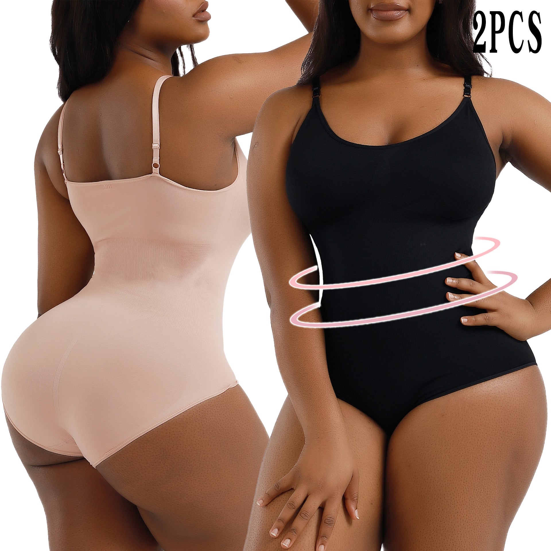 Cakulo Plus Size Postpartum Hip Lifting Seamless Full Body Belly Contraction One Piece Shapewear