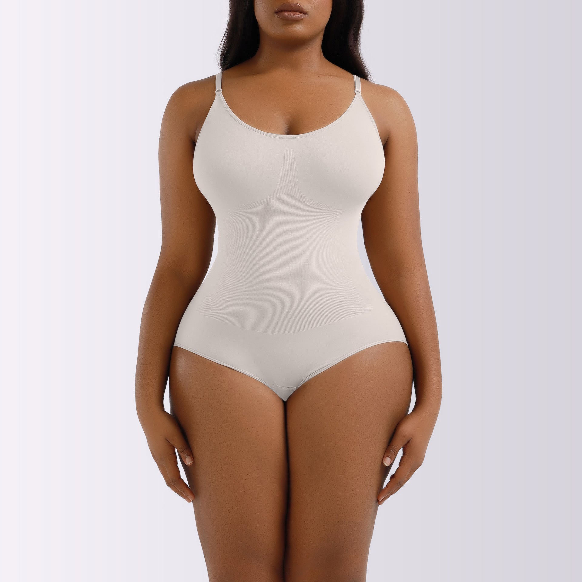 Cakulo Plus Size Postpartum Hip Lifting Seamless Full Body Belly Contraction One Piece Shapewear