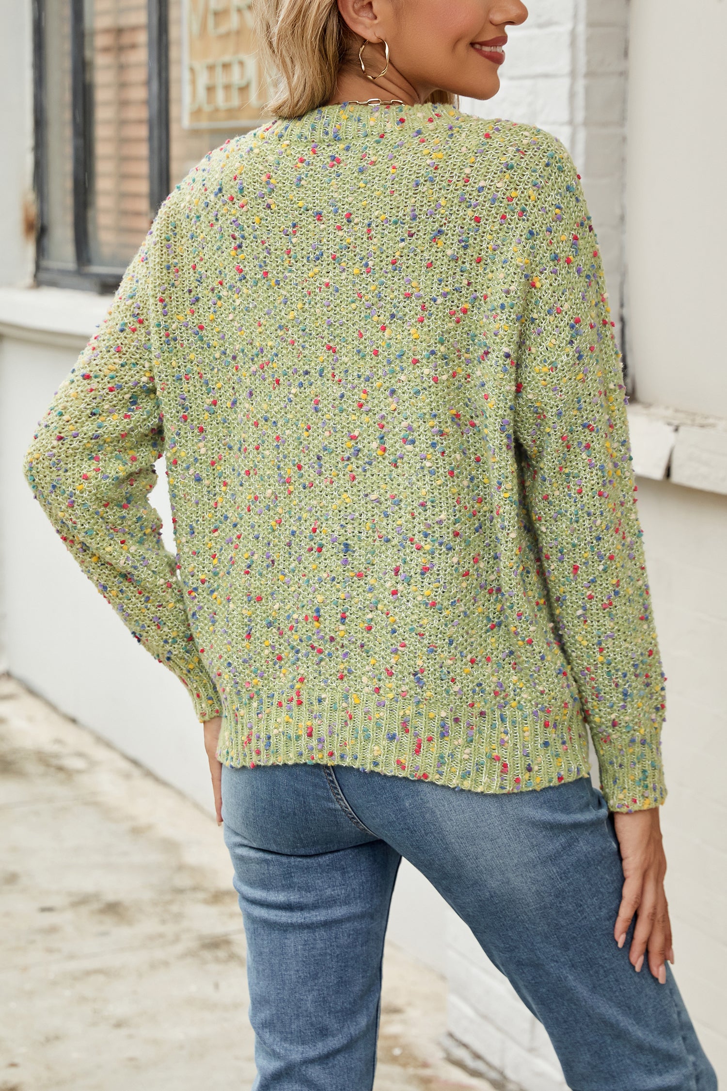 Cakulo Women's V-Neck Chunky Knit Pullover Sweater