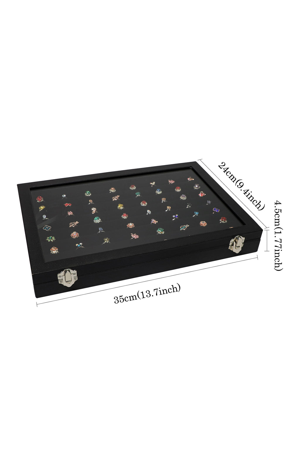 Cakulo Display Box Black Jewelry Storage Box with Clear Lid Holds Multiple