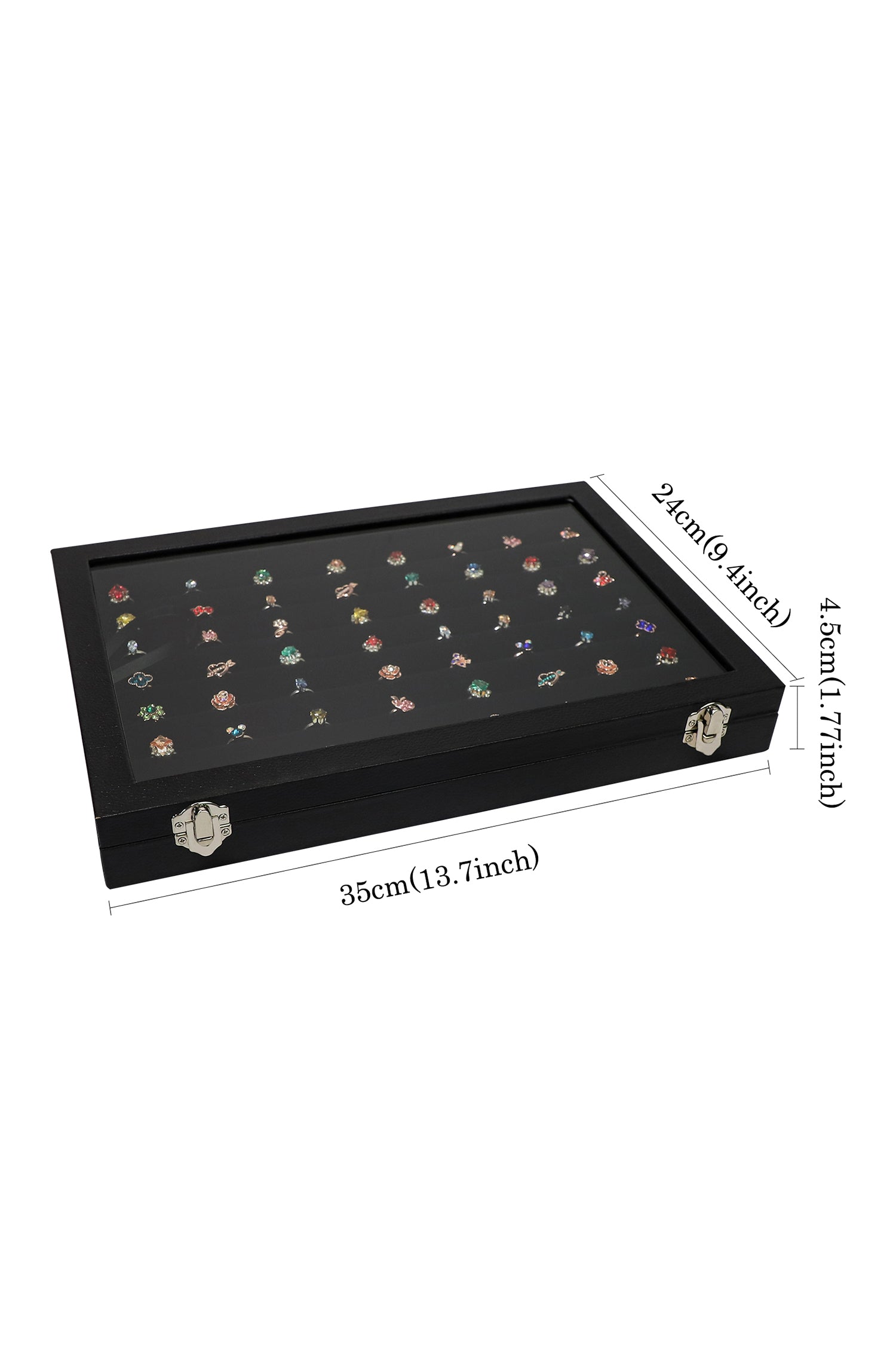 Cakulo Display Box Black Jewelry Storage Box with Clear Lid Holds Multiple