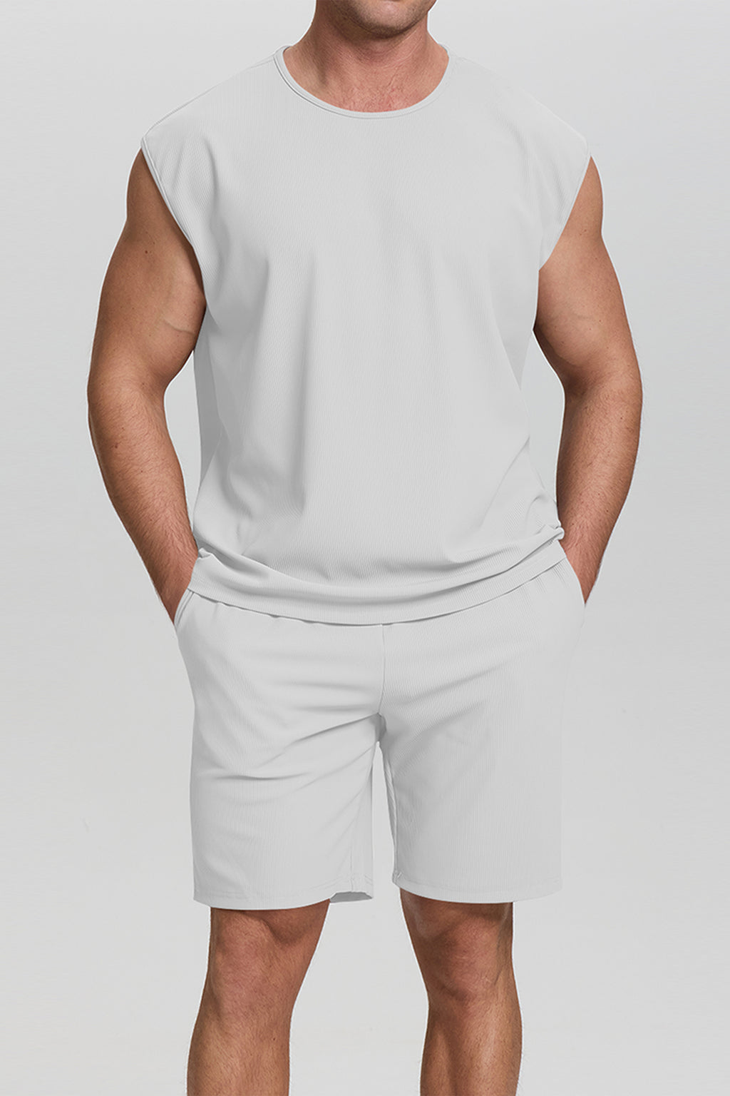 Cakulo Men's Summer Beach 2-Piece Set Shorts & Sleeveless Tank Top