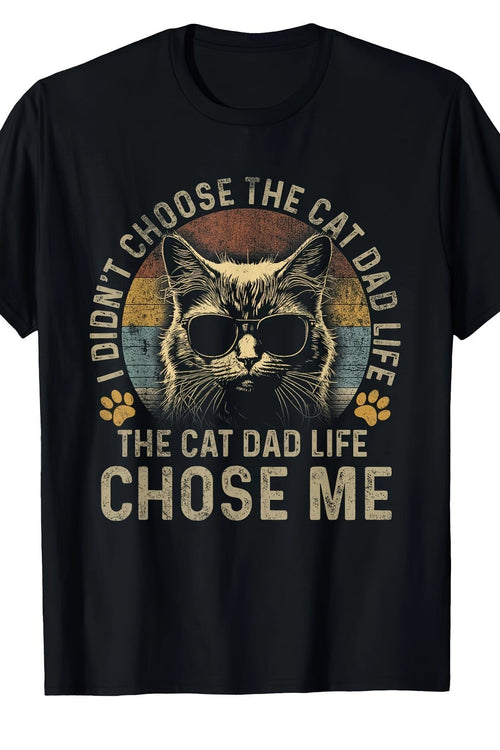 Cakulo Cat Dad Life T-Shirt Funny Men's Graphic